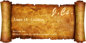 Jamrik Csaba névjegykártya