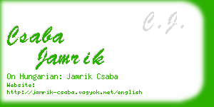 csaba jamrik business card